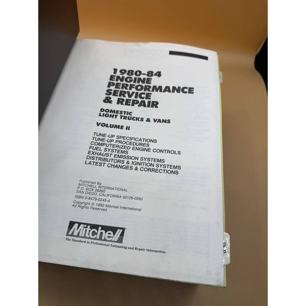 Mitchell 1980-84 Engine Performance Service & Repair Domestic Trucks Vans Vol. 2